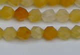 CNG7355 15.5 inches 6mm faceted nuggets yellow jade beads