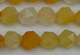 CNG7356 15.5 inches 8mm faceted nuggets yellow jade beads