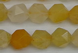 CNG7357 15.5 inches 10mm faceted nuggets yellow jade beads