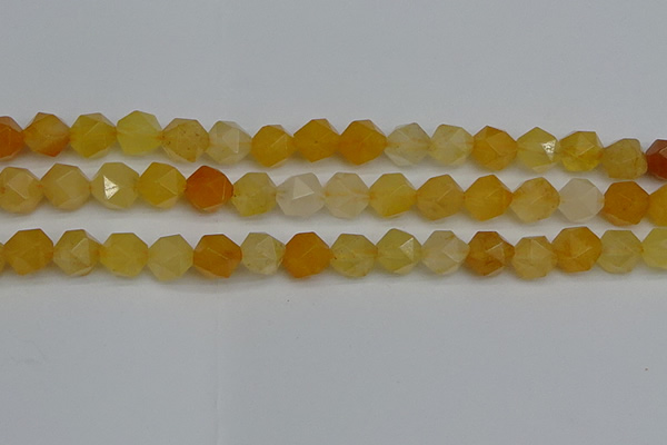 CNG7357 15.5 inches 10mm faceted nuggets yellow jade beads