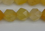 CNG7358 15.5 inches 12mm faceted nuggets yellow jade beads