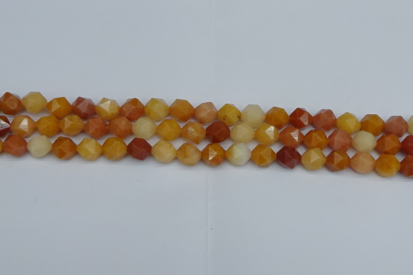 CNG7360 15.5 inches 6mm faceted nuggets yellow jade beads