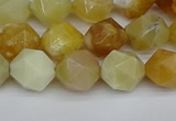 CNG7366 15.5 inches 8mm faceted nuggets yellow opal beads