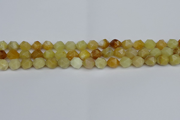 CNG7366 15.5 inches 8mm faceted nuggets yellow opal beads