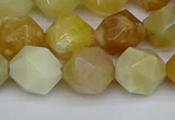 CNG7367 15.5 inches 10mm faceted nuggets yellow opal beads