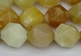 CNG7368 15.5 inches 12mm faceted nuggets yellow opal beads