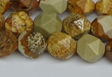 CNG7378 15.5 inches 12mm faceted nuggets picture jasper beads