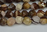 CNG7380 15.5 inches 6mm faceted nuggets zebra jasper beads