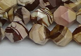 CNG7382 15.5 inches 10mm faceted nuggets zebra jasper beads