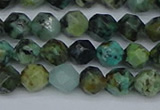 CNG7385 15.5 inches 6mm faceted nuggets African turquoise beads