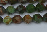 CNG7390 15.5 inches 6mm faceted nuggets green opal beads