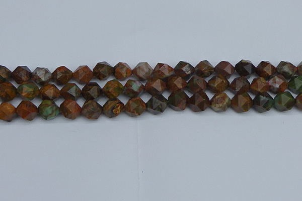 CNG7391 15.5 inches 8mm faceted nuggets green opal beads