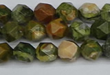 CNG7395 15.5 inches 6mm faceted nuggets rhyolite gemstone beads