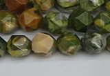 CNG7396 15.5 inches 8mm faceted nuggets rhyolite gemstone beads