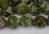 CNG7397 15.5 inches 10mm faceted nuggets rhyolite gemstone beads