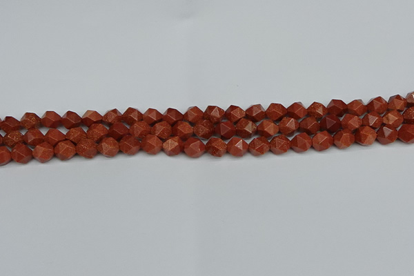 CNG7400 15.5 inches 6mm faceted nuggets goldstone beads