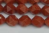 CNG7402 15.5 inches 10mm faceted nuggets goldstone beads