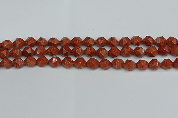 CNG7402 15.5 inches 10mm faceted nuggets goldstone beads