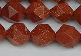 CNG7403 15.5 inches 12mm faceted nuggets goldstone beads