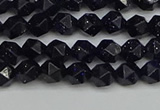 CNG7405 15.5 inches 6mm faceted nuggets blue goldstone beads