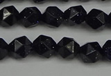 CNG7406 15.5 inches 8mm faceted nuggets blue goldstone beads