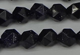 CNG7407 15.5 inches 10mm faceted nuggets blue goldstone beads