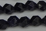 CNG7408 15.5 inches 12mm faceted nuggets blue goldstone beads