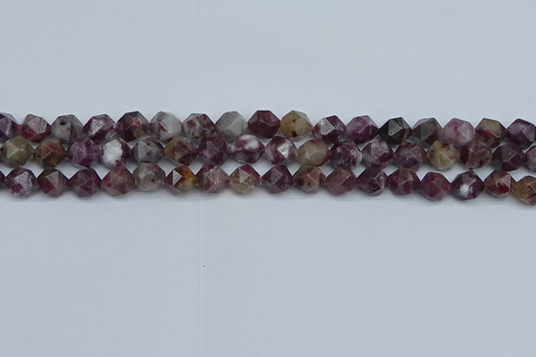 CNG7410 15.5 inches 6mm faceted nuggets tourmaline beads