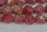 CNG7421 15.5 inches 8mm faceted nuggets rhodochrosite beads