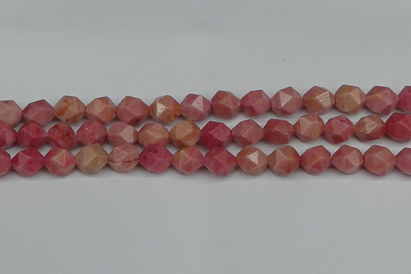 CNG7422 15.5 inches 10mm faceted nuggets rhodochrosite beads