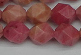 CNG7423 15.5 inches 12mm faceted nuggets rhodochrosite beads