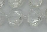 CNG7450 12*16mm - 15*20mm faceted freeform white crystal beads