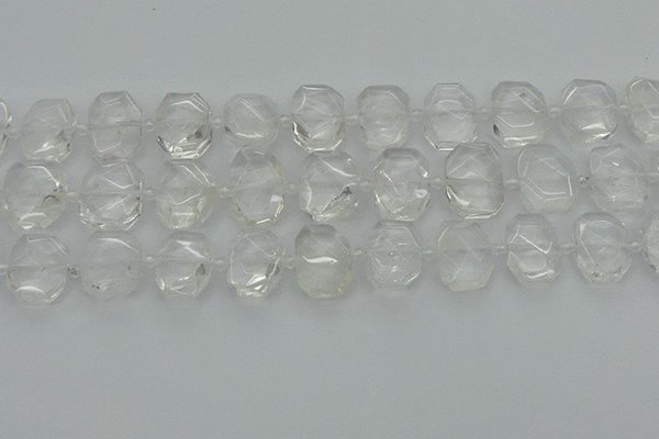 CNG7450 12*16mm - 15*20mm faceted freeform white crystal beads