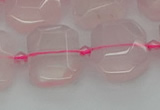 CNG7451 12*16mm - 15*20mm faceted freeform rose quartz beads