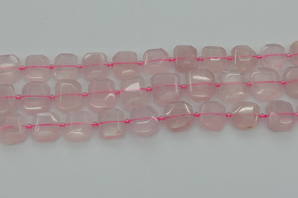 CNG7451 12*16mm - 15*20mm faceted freeform rose quartz beads