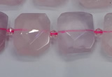 CNG7471 15.5 inches 18*25mm - 20*28mm faceted freeform rose quartz beads