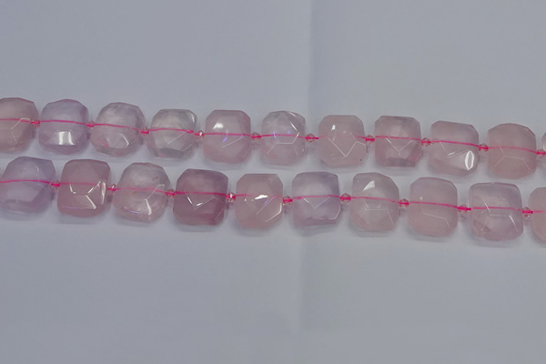 CNG7471 15.5 inches 18*25mm - 20*28mm faceted freeform rose quartz beads