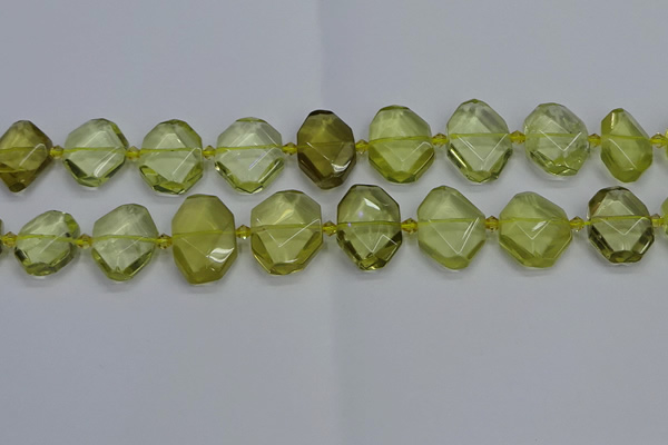 CNG7474 15.5 inches 13*18mm - 18*25mm faceted freeform lemon quartz beads