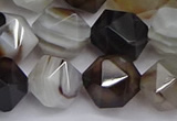 CNG7503 15.5 inches 10mm faceted nuggets line agate beads