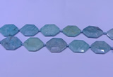 CNG7512 15.5 inches 25*35mm - 30*40mm faceted freeform amazonite beads