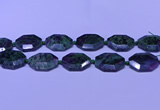 CNG7514 15.5 inches 25*35mm - 30*40mm faceted freeform ruby zoisite beads