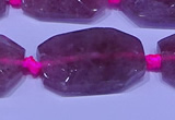 CNG7522 18*25mm - 25*35mm faceted freeform strawberry quartz beads