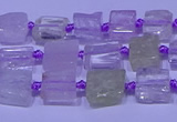 CNG7540 15.5 inches 6*8mm - 10*12mm freeform kunzite beads