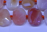 CNG7622 13*18mm - 15*20mm faceted freeform red botswana agate beads