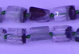 CNG7650 15.5 inches 5*7mm - 8*10mm nuggets green phantom quartz beads