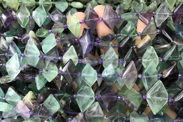 CNG7705 15.5 inches 13*20mm - 15*25mm faceted freeform fluorite beads