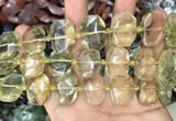 CNG7752 13*18mm - 15*25mm faceted freeform lemon quartz beads