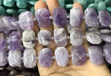 CNG7758 13*18mm - 15*25mm faceted freeform lavender amethyst beads