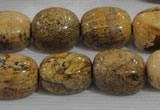 CNG776 15.5 inches 13*18mm nuggets picture jasper beads wholesale