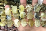 CNG7761 13*18mm - 15*25mm faceted freeform yellow opal beads